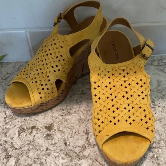 Maurices Shoes Yellow Mustard Wedges Poshmark